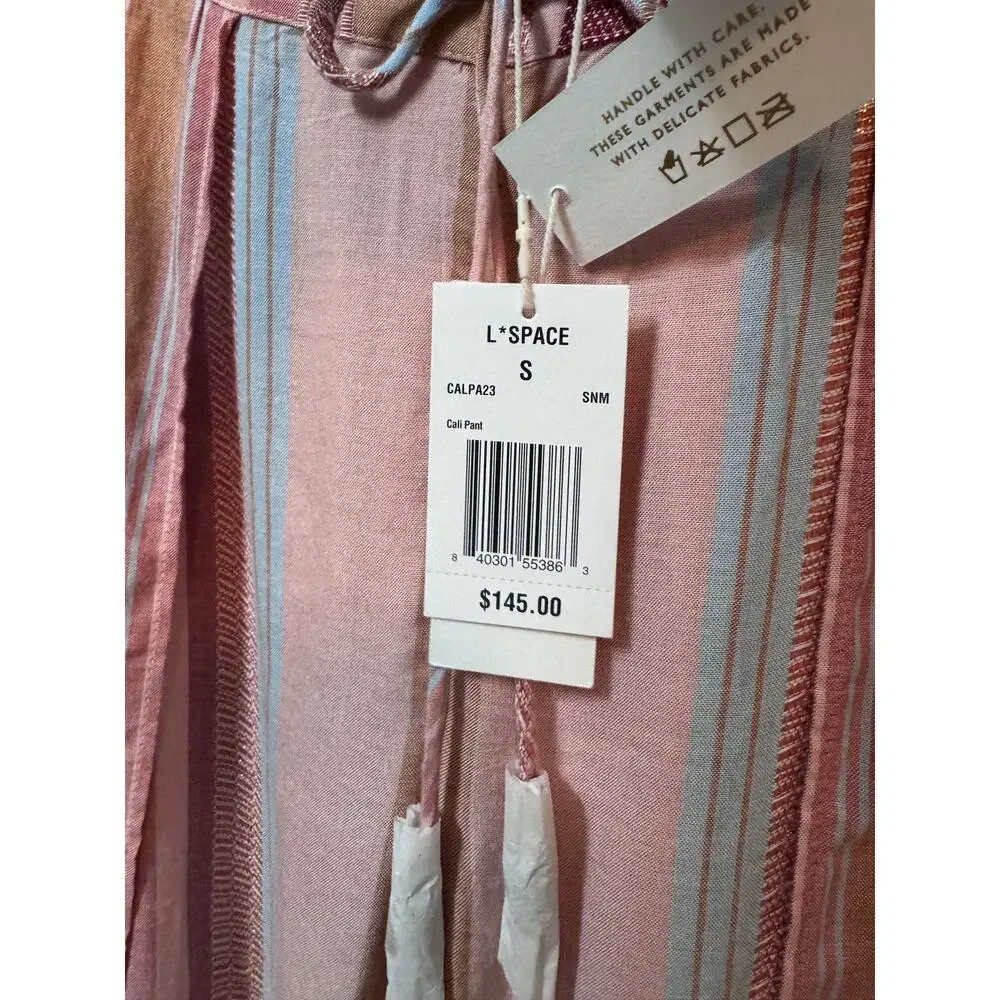 NWT L. Space Stripe Front Slit Split Leg Cali Pants Size S - Picture 10 of 11